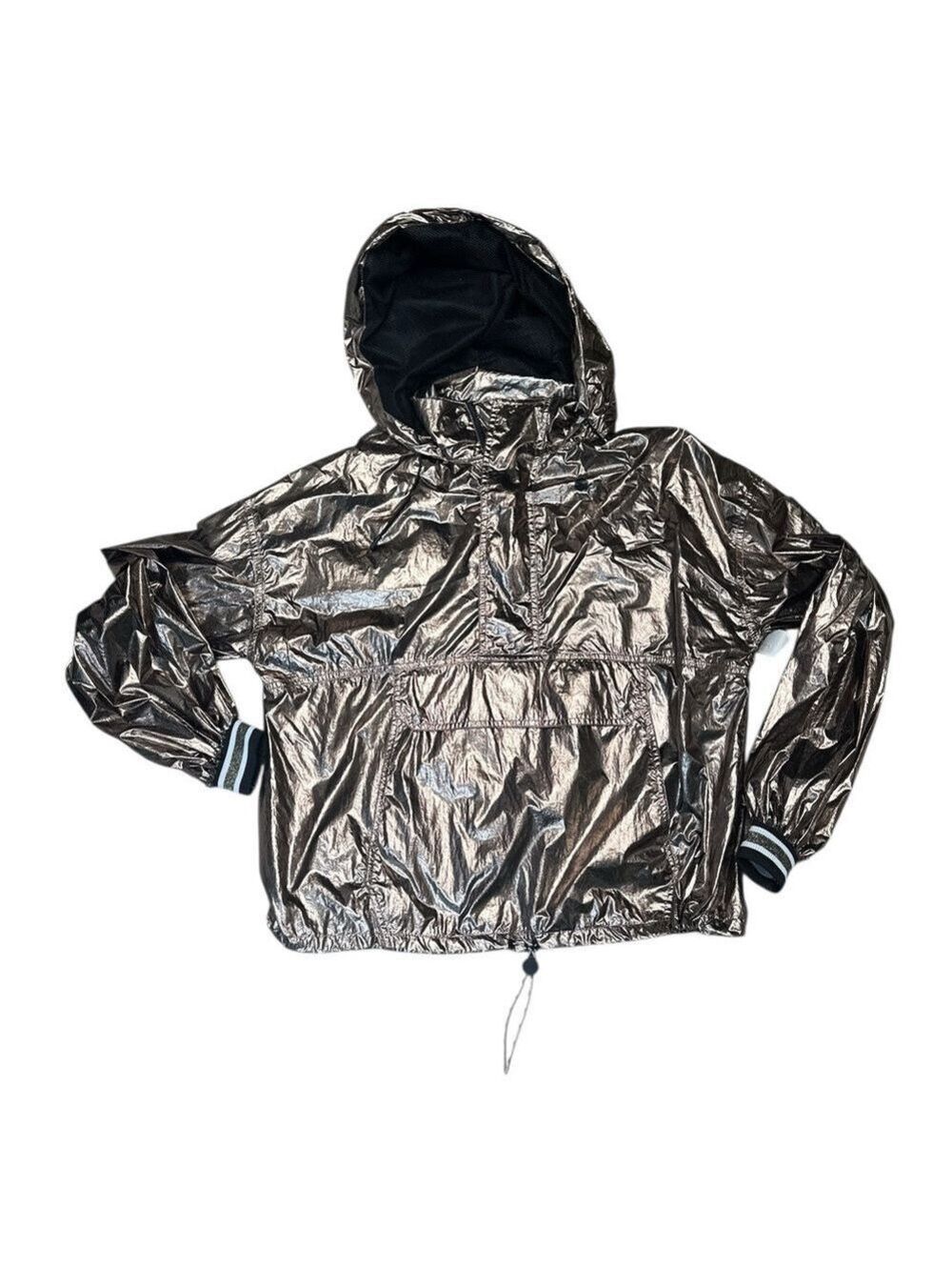 Ivy Park Women's Metallic Gold Hooded Pullover Track Jacket Size S Casual - Picture 7 of 7